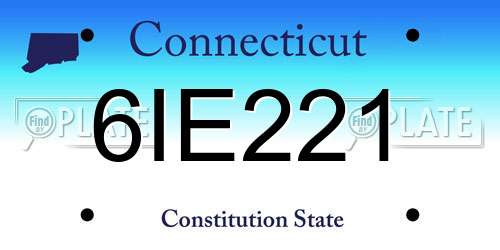 6IE221 Connecticut License Plate