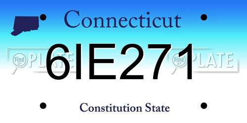 6IE271 Connecticut License Plate