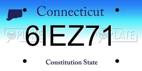 6IEZ71 Connecticut License Plate