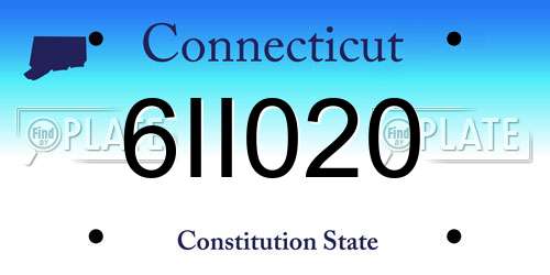 6II020 Connecticut License Plate