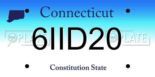 6IID20 Connecticut License Plate
