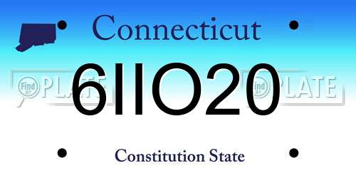 6IIO20 Connecticut License Plate