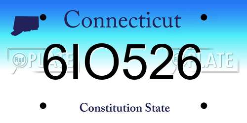 6IO526 Connecticut License Plate