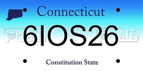 6IOS26 Connecticut License Plate