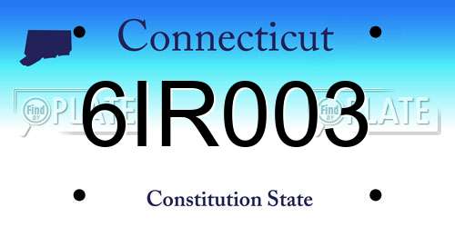 6IR003 Connecticut License Plate
