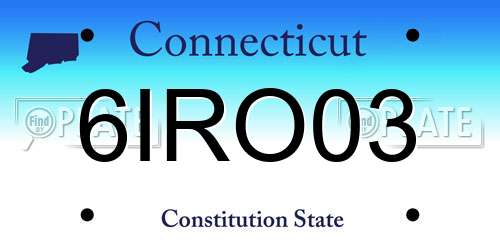 6IRO03 Connecticut License Plate