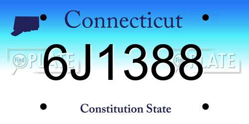 6J1388 Connecticut License Plate