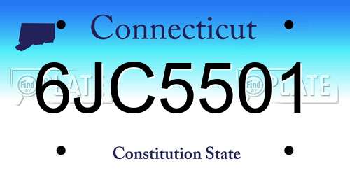 6JC5501 Connecticut License Plate