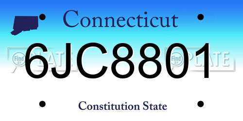 6JC8801 Connecticut License Plate