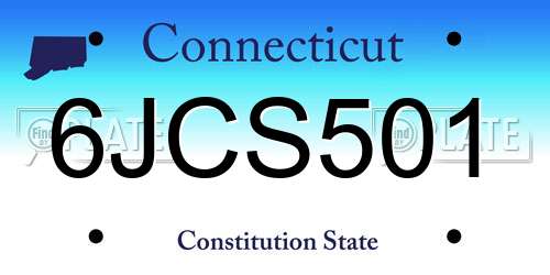 6JCS501 Connecticut License Plate