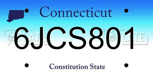 6JCS801 Connecticut License Plate