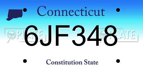 6JF348 Connecticut License Plate