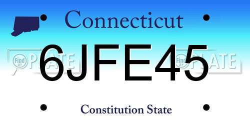 6JFE45 Connecticut License Plate