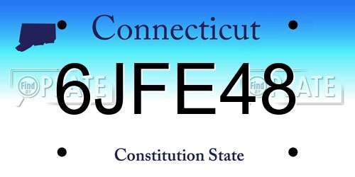 6JFE48 Connecticut License Plate