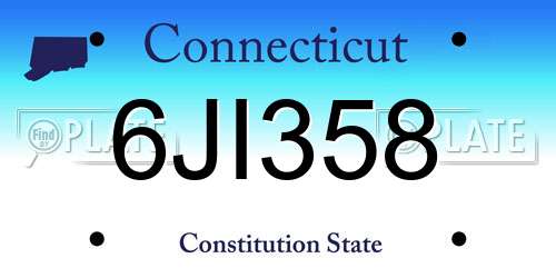 6JI358 Connecticut License Plate