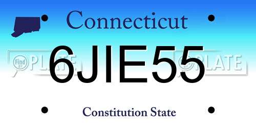 6JIE55 Connecticut License Plate