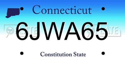 6JWA65 Connecticut License Plate
