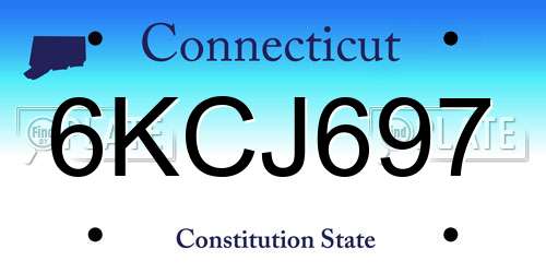 6KCJ697 Connecticut License Plate