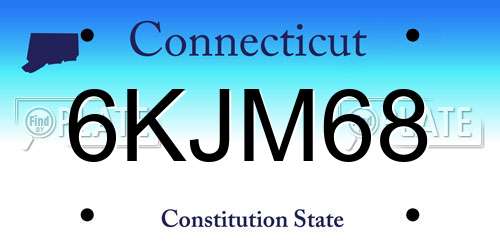 6KJM68 Connecticut License Plate