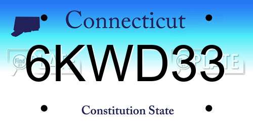 6KWD33 Connecticut License Plate