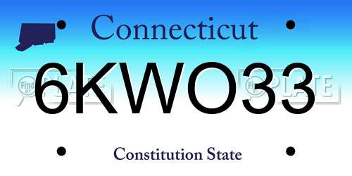 6KWO33 Connecticut License Plate
