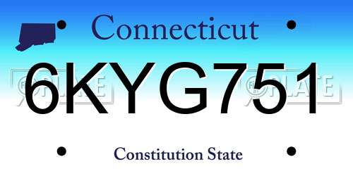 6KYG751 Connecticut License Plate