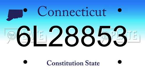 6L28853 Connecticut License Plate