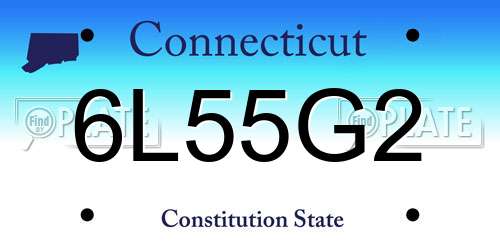 6L55G2 Connecticut License Plate