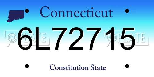 6L72715 Connecticut License Plate