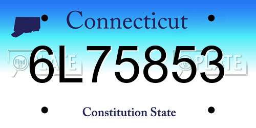 6L75853 Connecticut License Plate