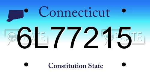 6L77215 Connecticut License Plate
