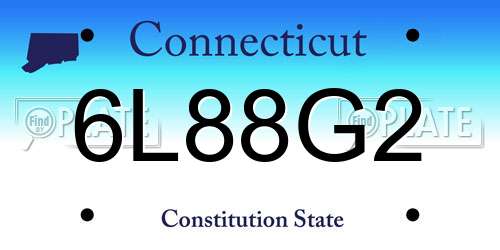 6L88G2 Connecticut License Plate