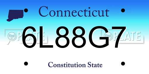 6L88G7 Connecticut License Plate