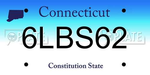 6LBS62 Connecticut License Plate