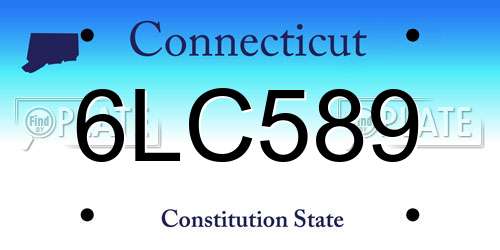 6LC589 Connecticut License Plate