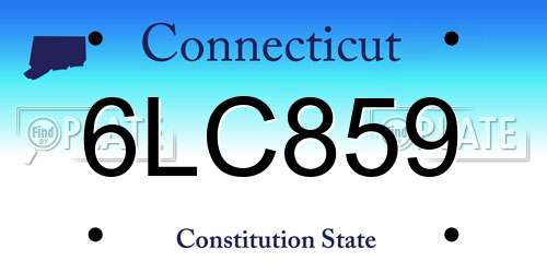 6LC859 Connecticut License Plate