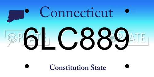 6LC889 Connecticut License Plate