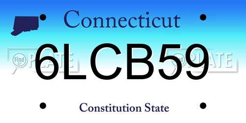6LCB59 Connecticut License Plate