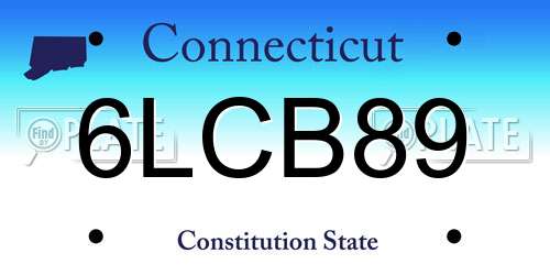 6LCB89 Connecticut License Plate