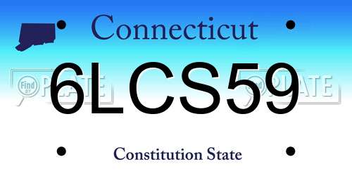 6LCS59 Connecticut License Plate