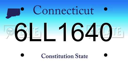 6LL1640 Connecticut License Plate