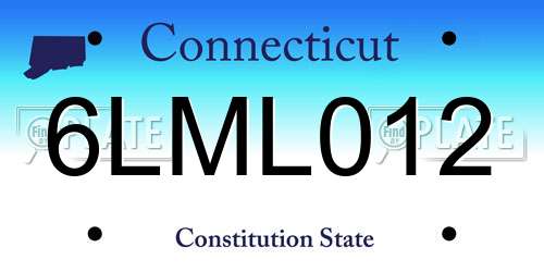 6LML012 Connecticut License Plate