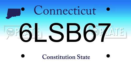 6LSB67 Connecticut License Plate
