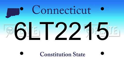 6LT2215 Connecticut License Plate