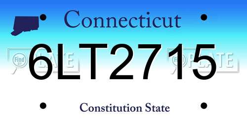 6LT2715 Connecticut License Plate