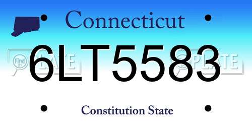 6LT5583 Connecticut License Plate