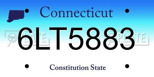 6LT5883 Connecticut License Plate