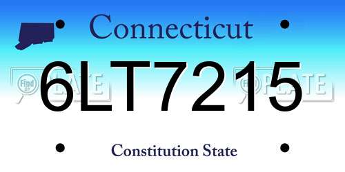 6LT7215 Connecticut License Plate