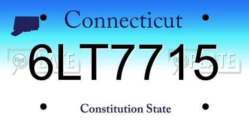 6LT7715 Connecticut License Plate