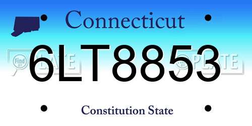6LT8853 Connecticut License Plate